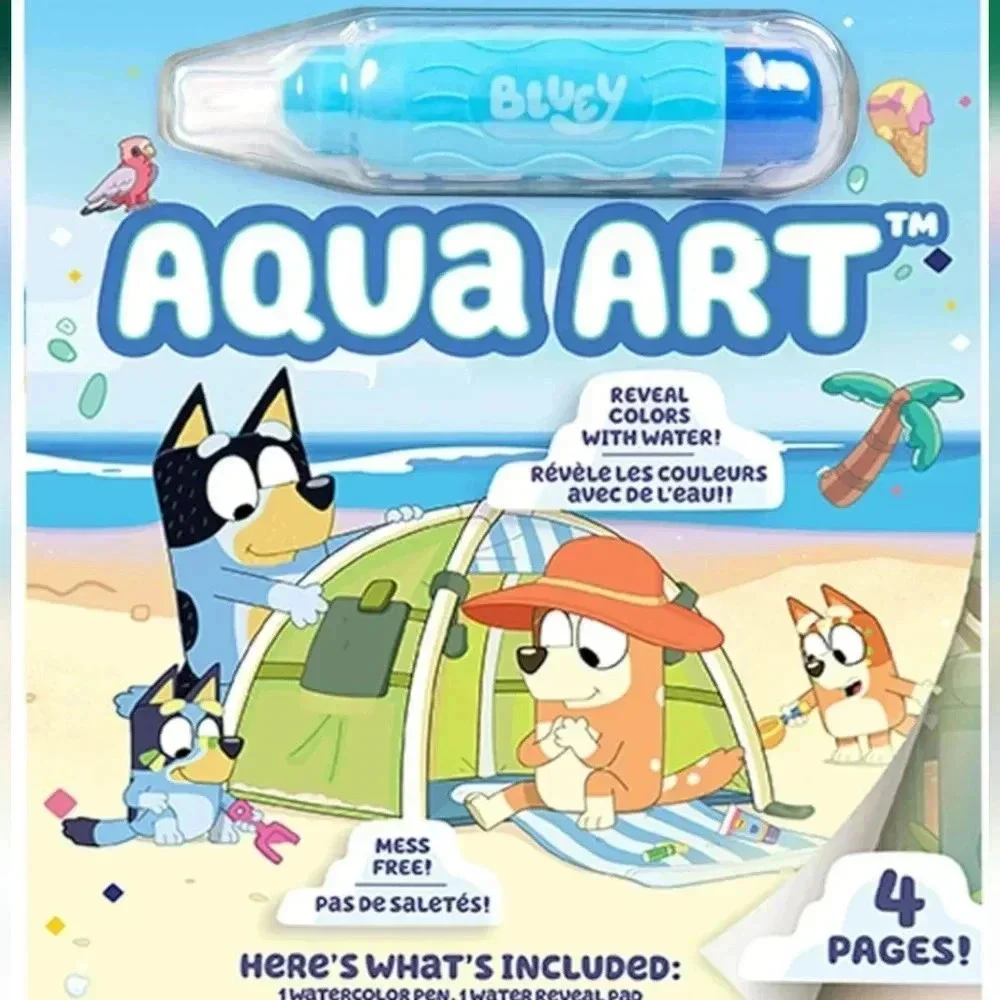 Bluey Aqua Art - Reusable Water Reveal Activity Pages With Water art kids craft